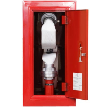 Hydrant wewnętrzny z wężem półsztywnym 25mm o długości 20 lub 30 m wykonanie boczne.